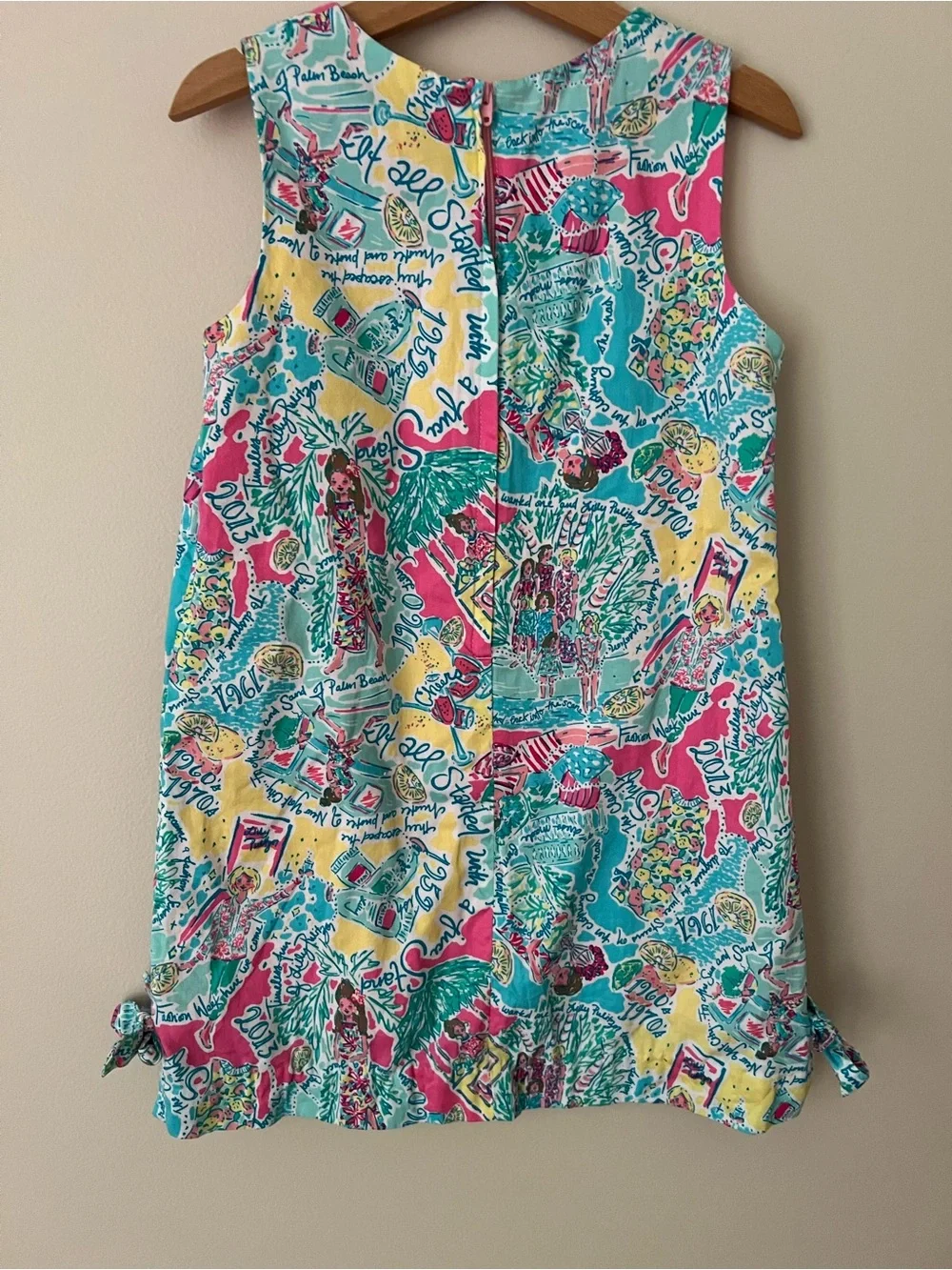 Lilly Pulitzer | Girls' Tropical Print Shift Dress Turquoise Pink Yellow Sz 6 - Picture 6 of 12